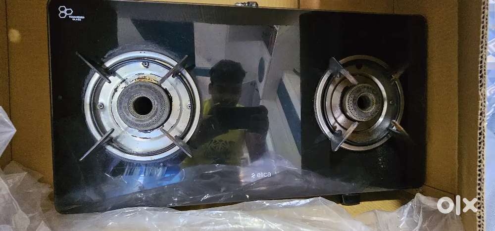 Elica 2 burner glass top stove gas sigdi
