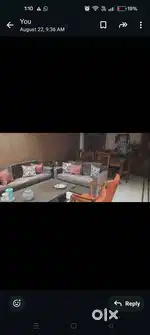 3+2 seater sofa , 3 puffies, 2 side tables