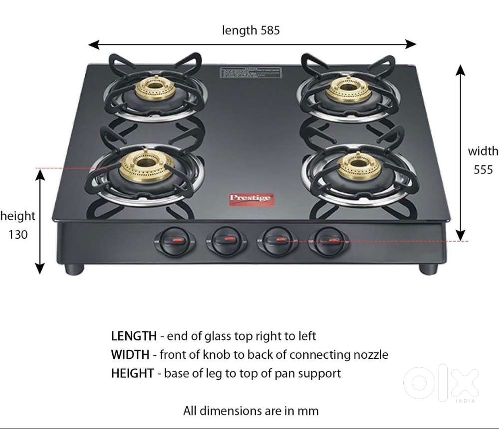 4 burner Prestige Stove - Glass top