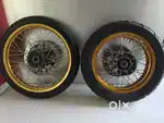 Himalayan.450 Golden Wheels+Tyres Set (with Tubeless Conversion)