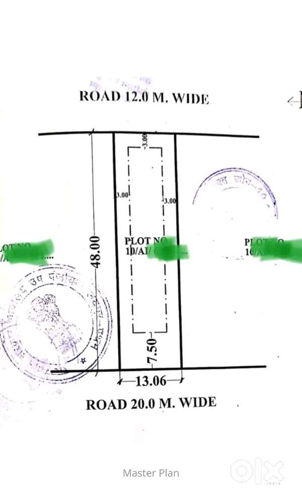 627 Meter plot on 100 feet proposed road in Haritage City