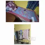 Double bed and clothe stand alnga