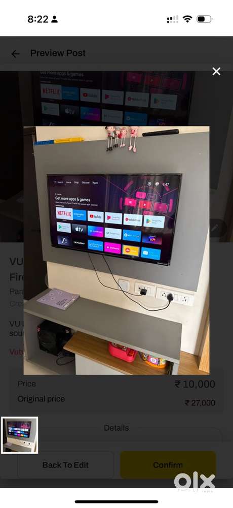 VU LED 40 inch TV with Android firestick