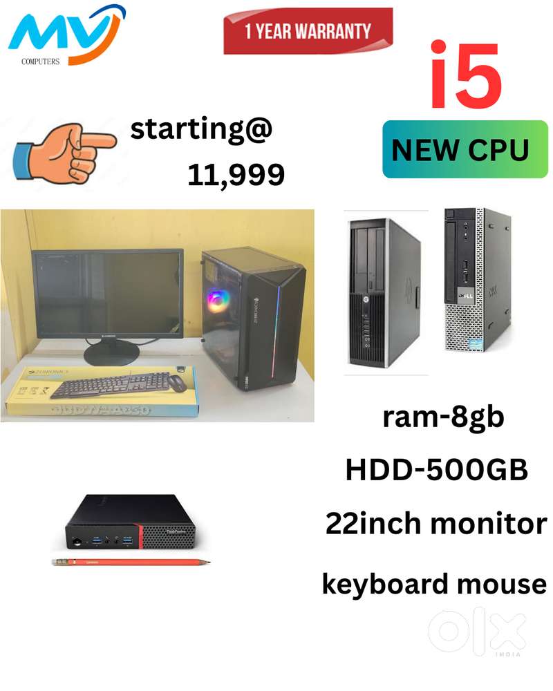 Keyboard Mouse  All Basic software Loaded  1 - Year Warranty