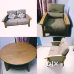 Teak wood Sofas Set with Centre Table