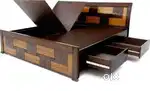 New queen size bottom storage wooden bed in wholesale price Cod avlbl