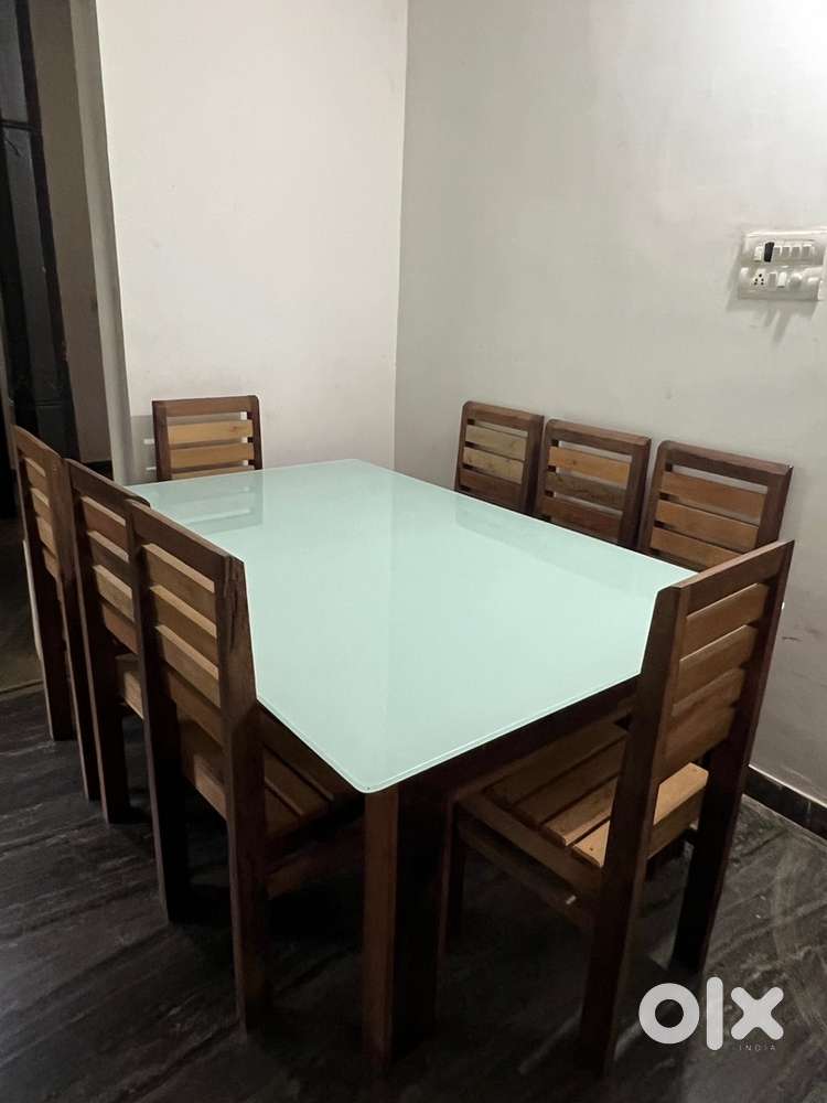 New 8 seater wooden dining table with 8 chairs- handcrafted