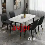 New 4 Seater Marble Top Dining Table with Elegant Chairs – cafe furni