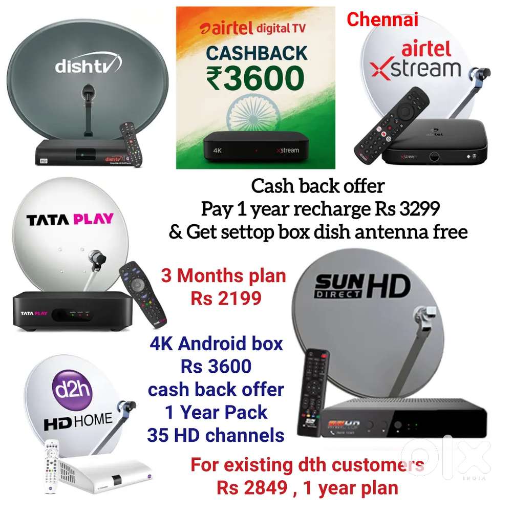 AIRTEL DTH ! TATÀ ! SUNDIRECT ! PLÀY ! DISHTV ! VIDEOCON D2H ! LED TV