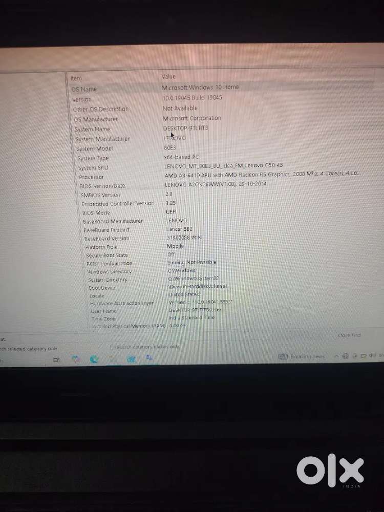 Lenovo G50 Laptop  AMD A8  Working Condition  Charger Included