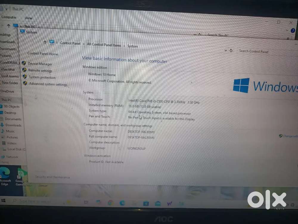 COMPUTER I5 16GB Ram zebronic motherboard aud
