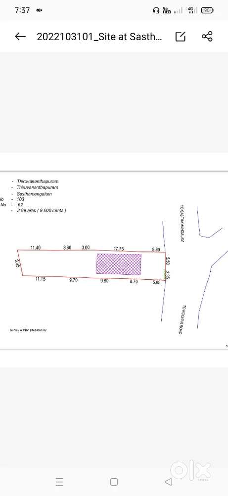 Sasthamagalam 9.600 cent main frontage idapazhanji