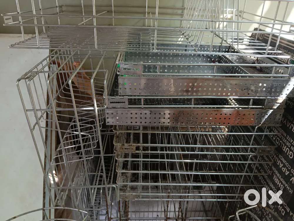 Steel kitchen trolley drawers