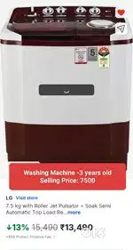 Washing Machine, Cooler, Fridge, single bed, double bed, dresing Table