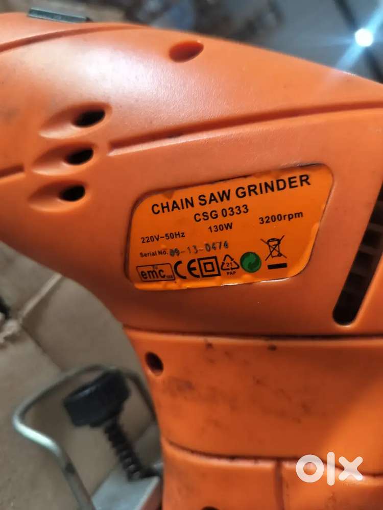 Bullet chain saw grinder