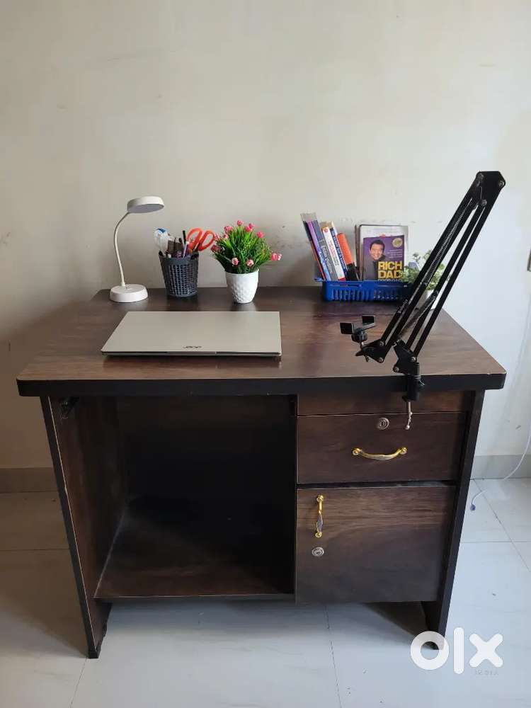 Solid Wood table with Drawer and Lockable Door