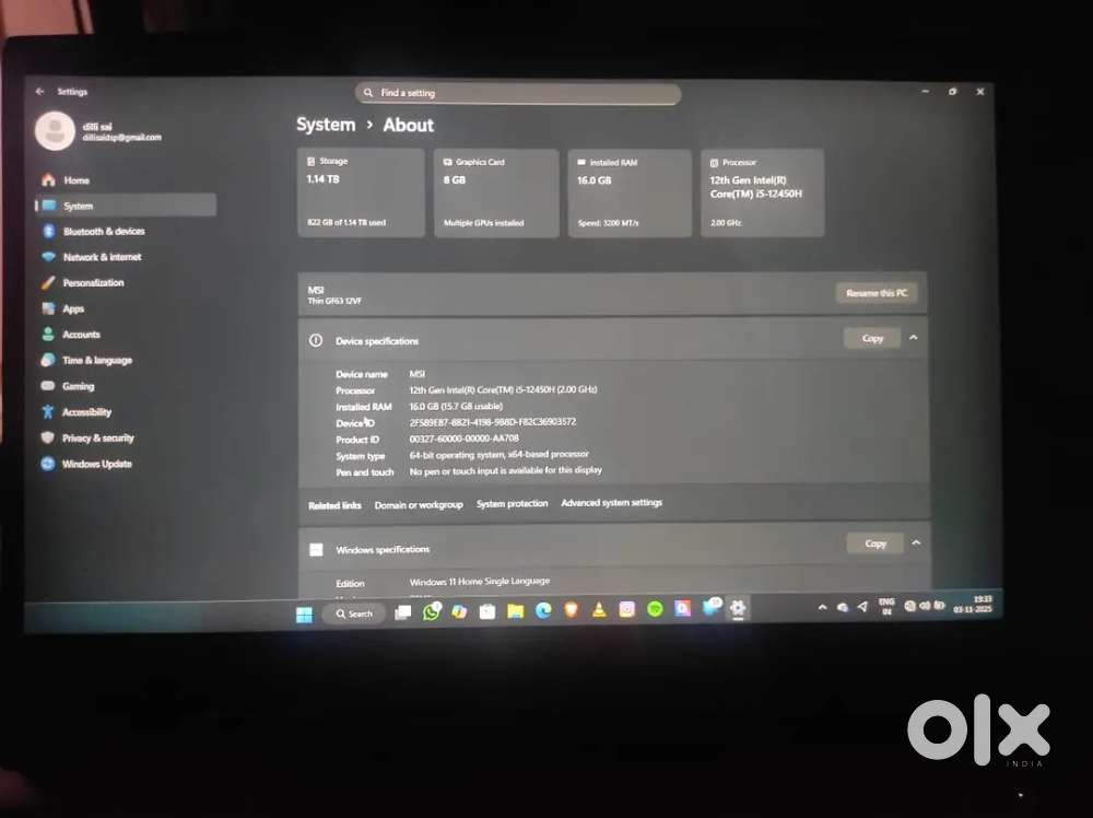 MSI GF 63 laptop (price negotiable)