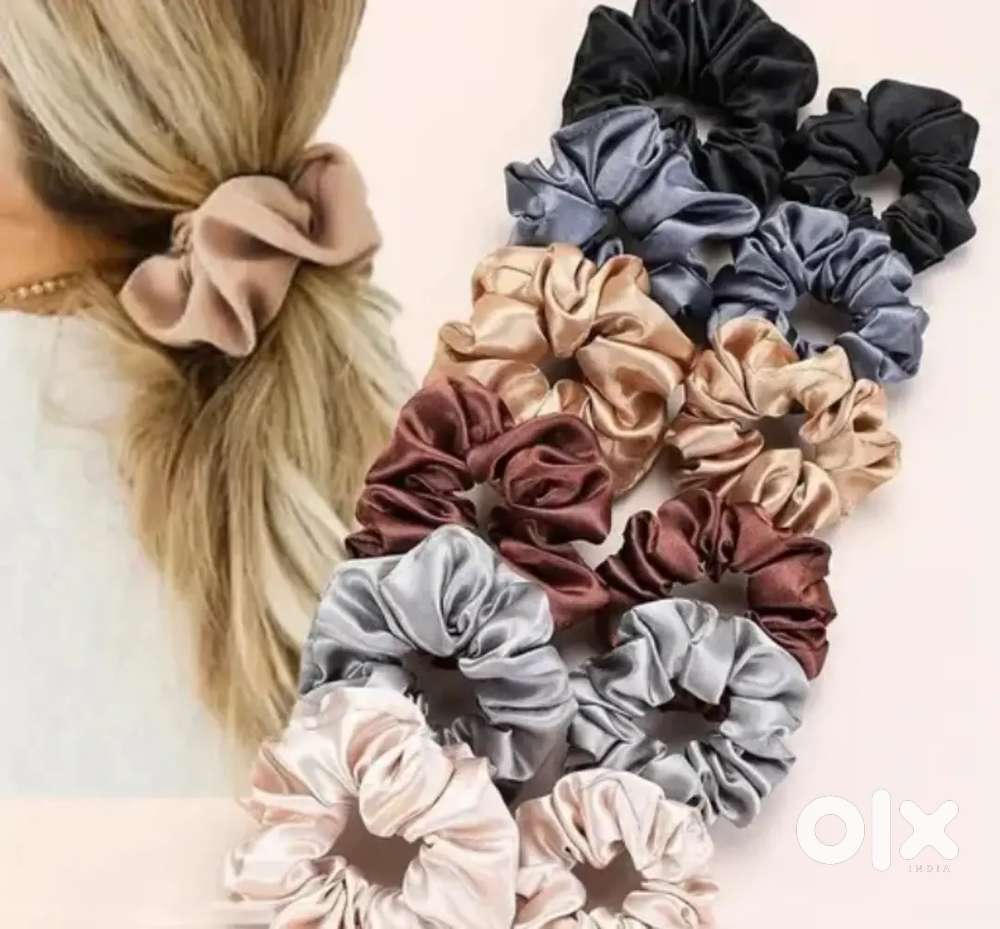 Best Quality 12 Pcs Hair Scarf Scrunchies ,Chiffon Elastic Floral Hair