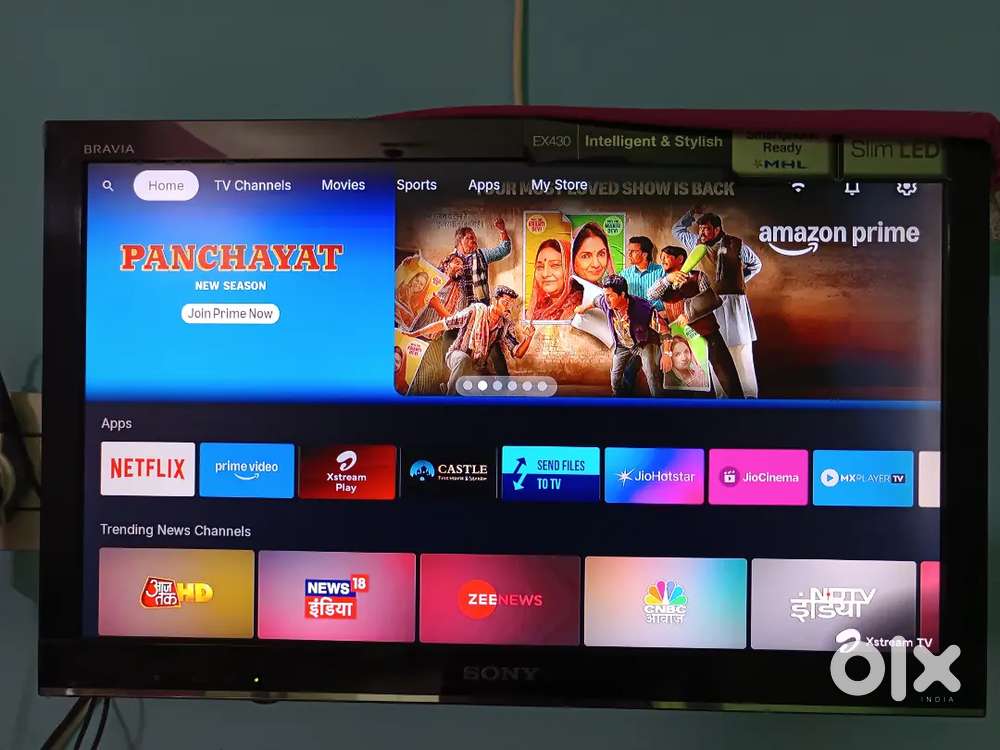 24 inch Sony Bravia HD Smart TV +Airtel Xtrem Set top Box ,Dish, cable
