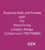 Male and Female Staff required For Petrol Pump location Banga