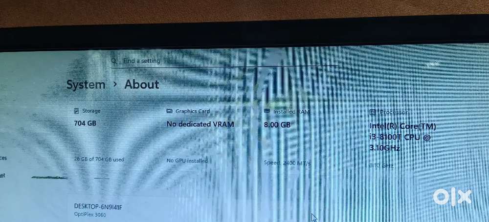 Dell i3 8th Gen CPU 700GB SSD,8GB RAM,New HP Monitor & Keyboard/Mouse