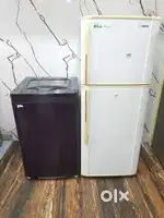 Samsung white bio fresh double door refrigerator and washing machine !