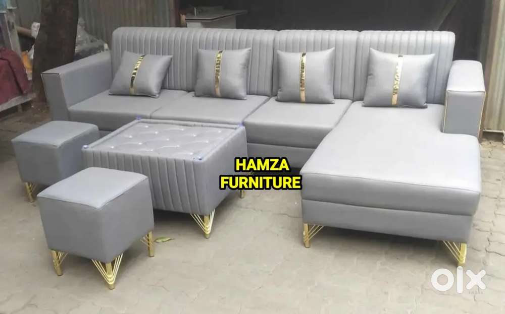 HAMZA FURNITURE NEW LOOK L SHAPE SOFA SET BAJAJ FINANCE AVAILABLE
