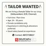 Wanted tailor for Moya elegance stitch studio (Vettuvankenni)