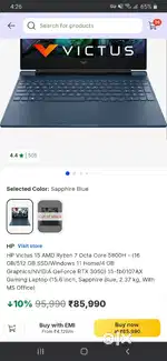 Hp Victus Gaming laptop ryzen 7 5800H rtx 3050