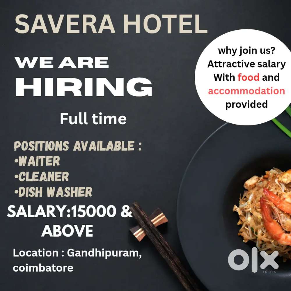 Waiter, cleaner, dish washer