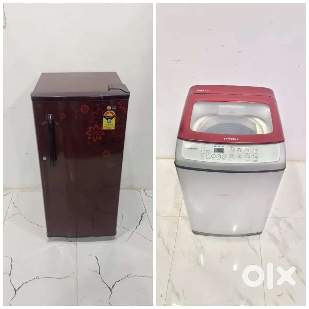 LG single door refrigerator and samsung top load fully machine