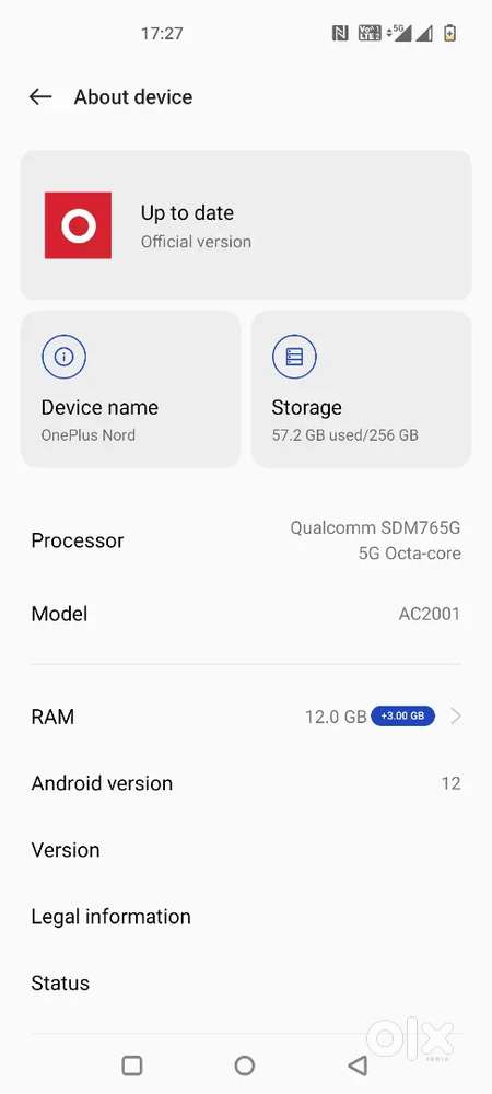 One plus Nord 5G 12/256