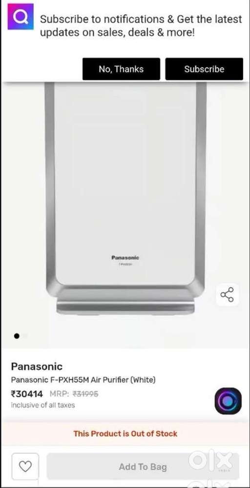 Panasonic air purifier f-pxh55m