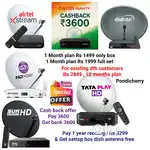 AIRTEL DTH ! TATÀ ! SUNDIRECT ! PLÀY ! DISHTV ! VIDEOCON D2H ! LED TV