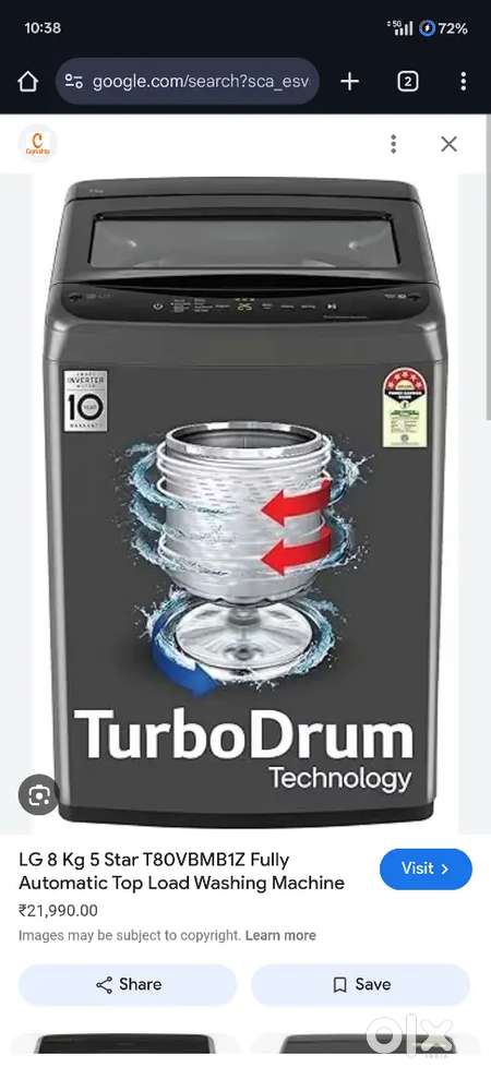 5 days old washing machine