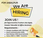 Job openings Telecaller & office assistant jabalpur