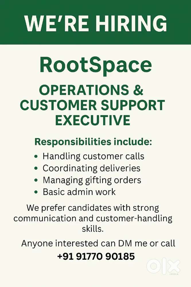 Operations & Customer Support Executive - RootSpace Landscaping