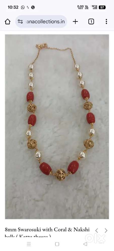 Necklace with beeds and monalisa beeds
