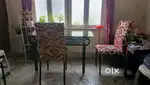 Rot iron glass Dining table with 4 chairs
