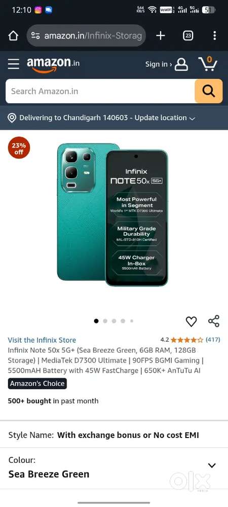 Infinix note 50x 5g 6 128