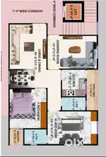 3 BHK - 2 Bathroom - 1350 sqft Registered
