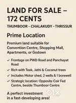 Land for Sale – 172 cents , Chalakudy – Thrissur