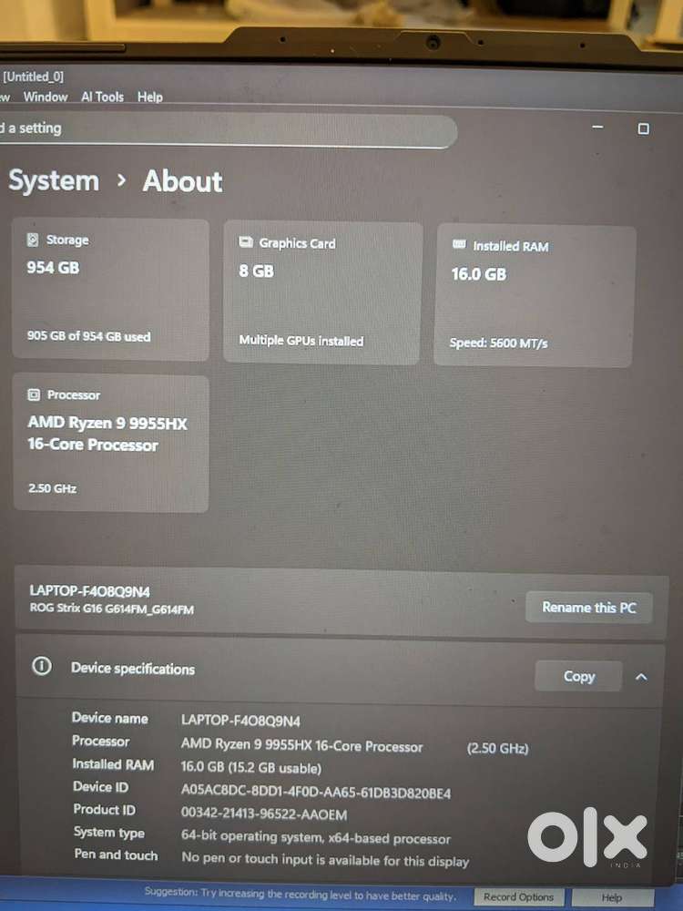 ASUS ROG Strix laptop