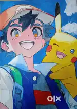 Ash and pikachu art