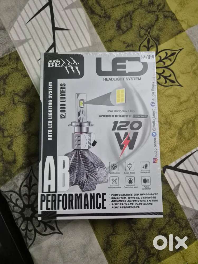 Audio Beast Hypersonic 120W LED Headlight bulb H4 Seal pack Box