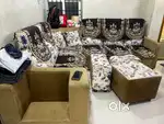 Stylish 6-Seater Sofa Set with Pouffe – Great Condition & Value Deal