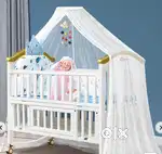 Hunny Hunny rocking Cot with wheel, bedding