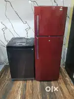 Lg flower model double door refrigerator and lg 7kg washing machine