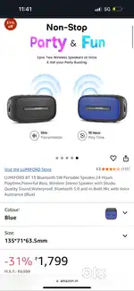 Lumiford Bluetooth speaker with high bass loud sound and waterproof