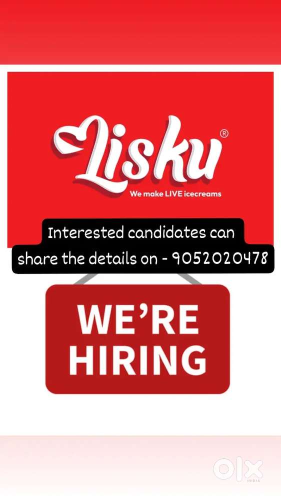 Required candidates for an Icecream cafe